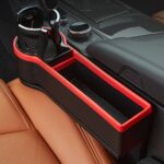 Caja de almacenamiento para espacio de asiento de coche, Cenicero con soporte para vasos, Right Black Red - Imagen 8