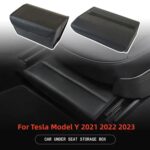Para Tesla modelo Y cuero PU almacenamiento Interior de coche guantera accesorios de modificación, Air Outlet Model - Imagen 7