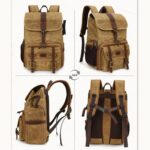 Bolsa para cámara digital SLR de gran capacidad, mochila para ordenador portátil, bolsa de almacenamiento de lona - Imagen 4