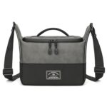 Bolso bandolera de cuero PU para fotografía, bolso para cámara SLR, bolsa de almacenamiento para lentes