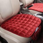 Cojín de asiento antideslizante y no vinculante de felpa sin respaldo de invierno para coche, Front Row Red