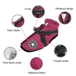 Ropa para perros Pecho Espalda Abrigo de invierno todo en uno Chaleco de algodón engrosado, S - Imagen 3