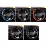 Cuero elástico de fibra de carbono de 39 cm sin anillo interior protector para volante de coche, Purple - Imagen 2