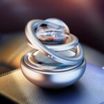 Adornos de aromaterapia para coche giratorios solares interestelares, Silver