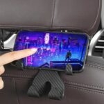 Gancho de almacenamiento para coche, soporte para teléfono móvil multifunción Invisible para asiento trasero