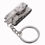 Llavero con colgante de coche para hombre, modelo personalizado del mundo del tanque