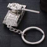 Llavero con colgante de coche para hombre, modelo personalizado del mundo del tanque - Imagen 4