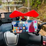 Soporte para teléfono móvil para motocicleta, protección contra el sol y la lluvia, ala deflectora ampliada, Black - Imagen 3
