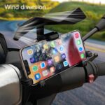 Soporte para teléfono móvil para motocicleta, protección contra el sol y la lluvia, ala deflectora ampliada, Black - Imagen 4
