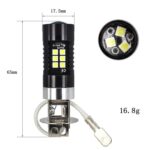 1pair Automotive High-power LED White Light Fog Lamp, H3 - Imagen 4