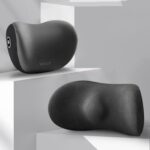 Cojín de coche Asiento de conducción Soporte cervical Almohada de respaldo, Headrest + Waist Pad Black