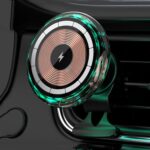 Para iPhone Magsafe Coche magnético Cargador inalámbrico Soporte para teléfono Cargador inalámbrico emisor de luz, Ice Blue Breathe Light
