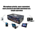 Amplificador de potencia de doble propósito Digital con memoria USB y micrófono de grabación incorporado Bluetooth, EU Plug 220V, US Plug 110V - Imagen 3