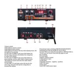 Amplificador de potencia de doble propósito Digital con memoria USB y micrófono de grabación incorporado Bluetooth, EU Plug 220V, US Plug 110V - Imagen 4