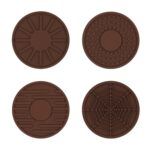 4 unids/set 6,8x0,3 cm coche antideslizante silicona agua posavasos almacenamiento Interior, Brown