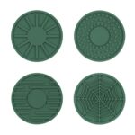 4 unids/set 6,8x0,3 cm coche antideslizante silicona agua posavasos almacenamiento Interior, Green