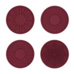 4 unids/set 6,8x0,3 cm coche antideslizante silicona agua posavasos almacenamiento Interior, Wine Red