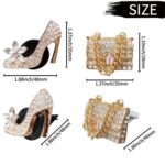 2 unids/set salida de aire del coche decoración con incrustaciones de diamantes Clip de aromaterapia, Bag+Color High Heels - Imagen 3