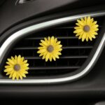 Clip decorativo colorido de la aromaterapia de la salida de aire del coche de la margarita de la resina, Yellow - Imagen 4
