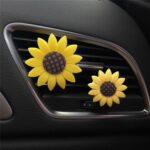 Clip decorativo de aromaterapia para ventilación de aire de coche de girasol, Small Sunflower - Imagen 2
