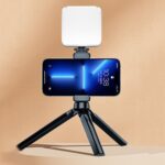 Lámpara de relleno de cámara de disparo de luz de bolsillo Mini luz de relleno en vivo de escritorio de teléfono portátil, Standard White Light With Tripod+Hot Boot+Clip