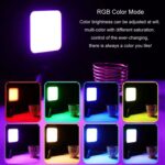 Lámpara de relleno de cámara de disparo de luz de bolsillo Mini luz de relleno en vivo de escritorio de teléfono portátil, RGB Full Color With Tripod+Hot Boots+Clip - Imagen 8