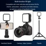 Lámpara de relleno de cámara de disparo de luz de bolsillo Mini luz de relleno en vivo de escritorio de teléfono portátil, Standard White Light With Tripod+Hot Boot+Clip - Imagen 10
