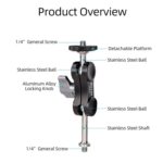 Brazo mágico serie XILETU TM con adaptador de montaje para monitor de vídeo y cámara con doble cabezal esférico, TM-5 - Imagen 5