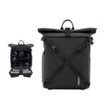 Cwatcun D113 bolso de hombro para cámara de ocio impermeable de alta capacidad bolsa de fotografía de viaje al aire libre, Large Black