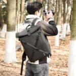 Cwatcun D113 bolso de hombro para cámara de ocio impermeable de alta capacidad bolsa de fotografía de viaje al aire libre, Large Black - Imagen 2