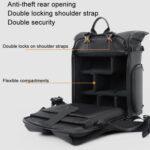 Cwatcun D113 bolso de hombro para cámara de ocio impermeable de alta capacidad bolsa de fotografía de viaje al aire libre, Large Black - Imagen 11