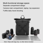 Cwatcun D113 bolso de hombro para cámara de ocio impermeable de alta capacidad bolsa de fotografía de viaje al aire libre, Large Black - Imagen 12