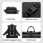 Cwatcun D113 bolso de hombro para cámara de ocio impermeable de alta capacidad bolsa de fotografía de viaje al aire libre, Large Black - Imagen 8