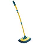 Herramienta de limpieza retráctil de fregona de lavado de coches con varilla curva, cepillo suave especial para coche que no daña el coche, Lake Green