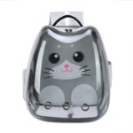Patrón de dibujos animados gato transparente bolsa para mascotas cápsula espacial mochila portátil para mascotas, Grey