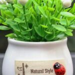 Mini Coche Adornos En Maceta Decoración Macetas De Flores Simuladas, Lucky Fruit White Bottle - Imagen 3