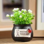 Mini Coche Adornos En Maceta Decoración Macetas De Flores Simuladas, Lucky Fruit Black Bottle - Imagen 4