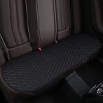 Cojín de asiento de coche de lino de imitación de rombo antideslizante, Black Back Row