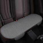Cojín de asiento de coche de lino de imitación de rombo antideslizante, Gray Back Row