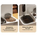 Tazón de comida para mascotas, bebedero para perros, dispensador de agua móvil para gatos, alimentador de agua de alimentación automática, Upgrade Gray+Stainless Steel Bowl - Imagen 11