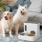 Tazón de comida para mascotas, bebedero para perros, dispensador de agua móvil para gatos, alimentador de agua de alimentación automática, Basic Green - Imagen 13