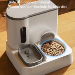 Tazón de comida para mascotas, bebedero para perros, dispensador de agua móvil para gatos, alimentador de agua de alimentación automática, Upgrade Gray+Stainless Steel Bowl - Imagen 7