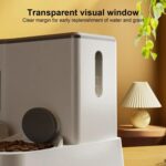 Tazón de comida para mascotas, bebedero para perros, dispensador de agua móvil para gatos, alimentador de agua de alimentación automática, Basic Green - Imagen 8