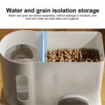 Tazón de comida para mascotas, bebedero para perros, dispensador de agua móvil para gatos, alimentador de agua de alimentación automática, Upgrade Gray+Stainless Steel Bowl - Imagen 10