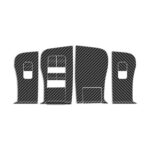 4 unids/set para Tesla Model 3 pegatina de botón de ventana de elevación Interior del coche, Carbon Fiber