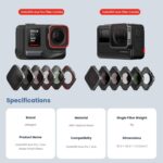 aMagisn Filtro impermeable Gafas protectoras Accesorios para cámaras deportivas, For Insta360 Ace Pro UV - Imagen 4
