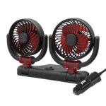 SUITU Ventilador de refrigeración plegable para coche, ventilador de reducción de temperatura de verano para automóvil, Dual 24V Cigarette Lighter Energized