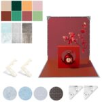 Juego de accesorios de fotografía de papel de fondo de 2 uds., 40cm, tablero de fondo de doble cara + 7 Uds., Set 4