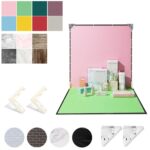 Tablero de fondo de doble cara de 2 piezas de 60 cm + Juego de accesorios de fotografía de papel de fondo de 7 piezas, Set 3