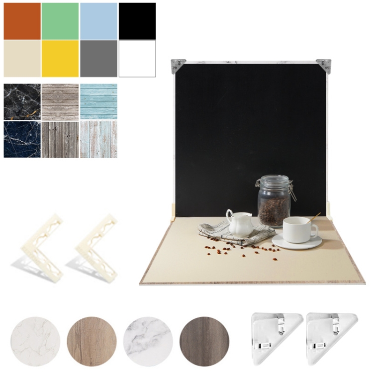 TBD0604599404.jpg Tablero de fondo de doble cara de 2 piezas de 60 cm + Juego de accesorios de fotografía de papel de fondo de 7 piezas, Set 4 - Imagen 1